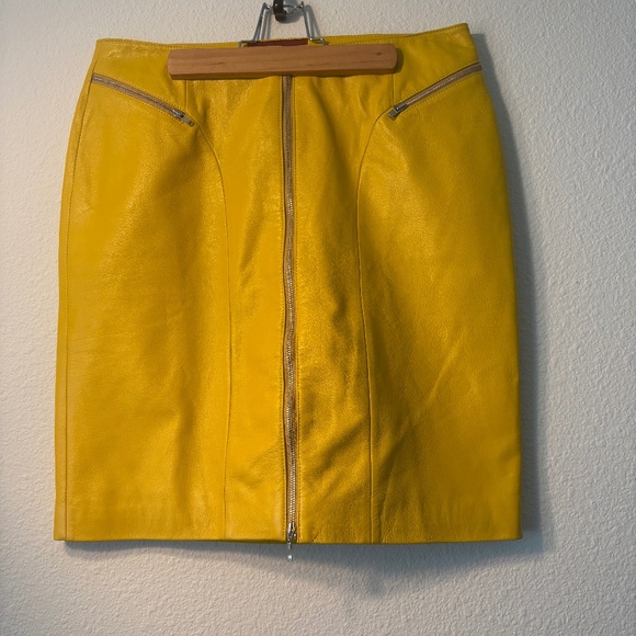 Nicola Benti Dresses & Skirts - Nicola Benti leather yellow skirt